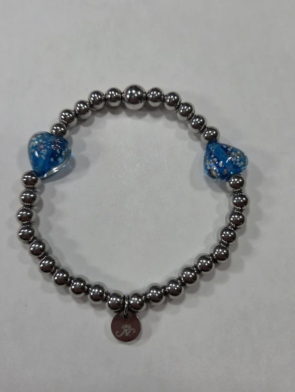 🆕️ NOGU Aquamarine Firefly Glass Hearts Essence Bracelet